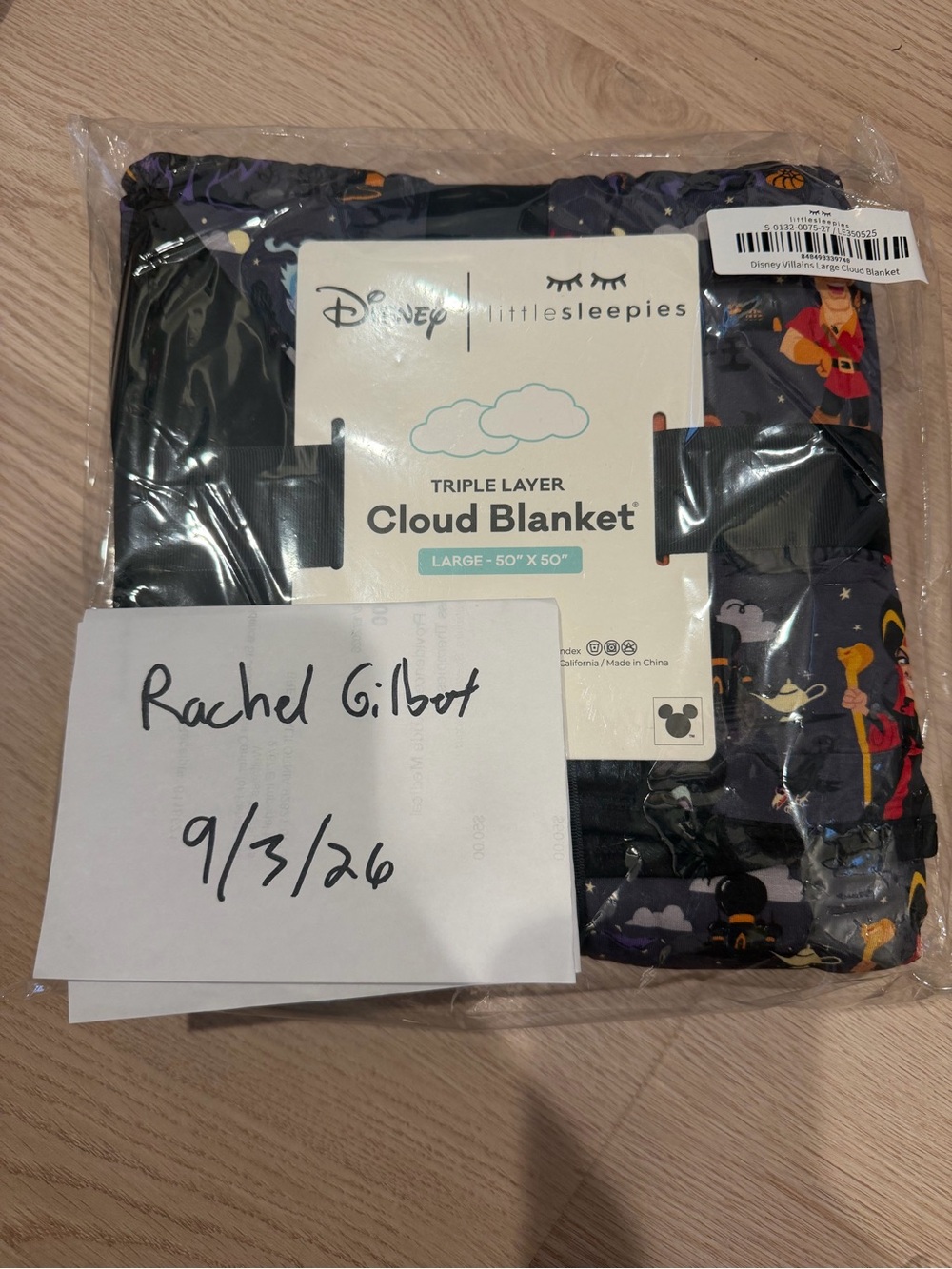 Little Sleepies Disney Villians Cloud Blanket NIB